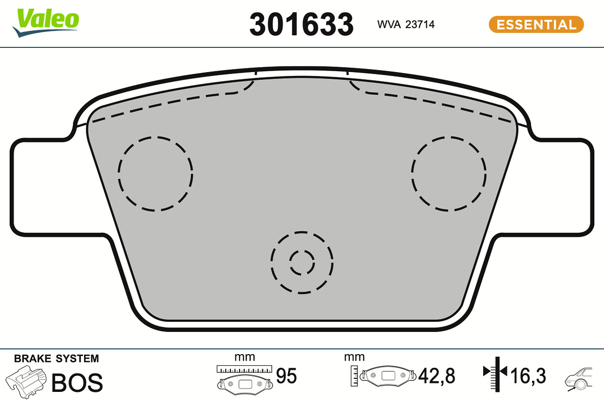 Jogo de 4 pastilhas de travão VALEO ref. 301633